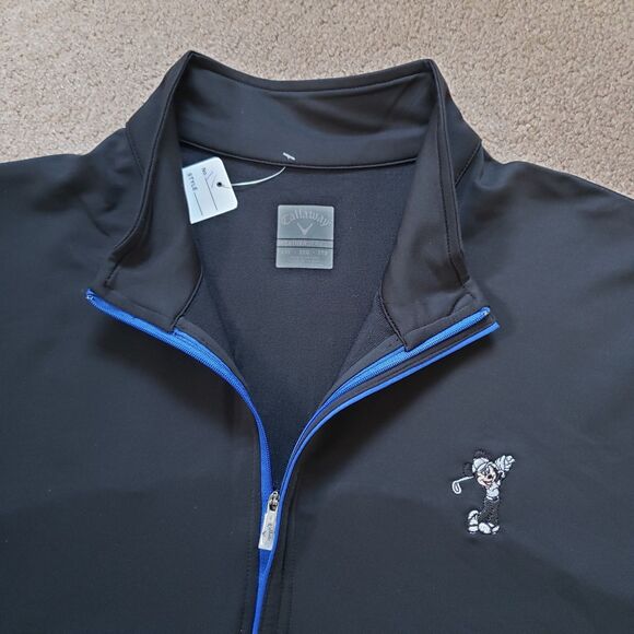 Callaway Mickey Golf Weather Series Size XXL Mens Black 1/4 Zip Long Sleeve - Picture 3 of 8